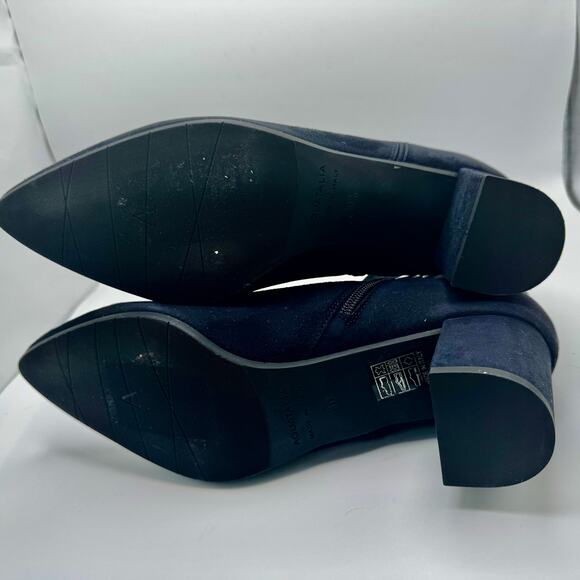 AQUATALIA WOMEN KAYLANI BLUE SUEDE OFFICE DRESS CUTOUT ANKLE BOOT 10.5 - Picture 4 of 12